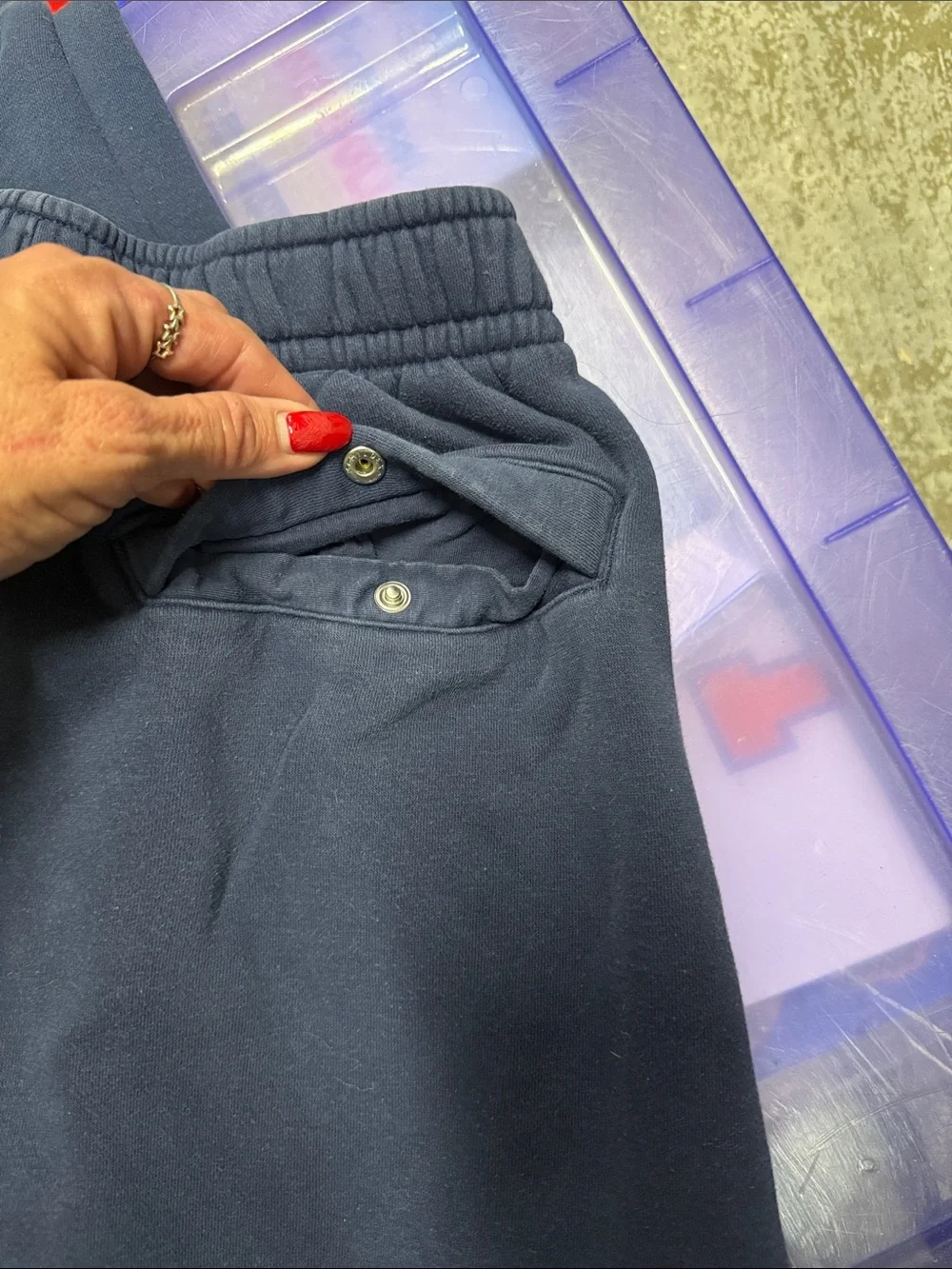 Nike Kids Navy Blue Fleece Joggers with White Logo